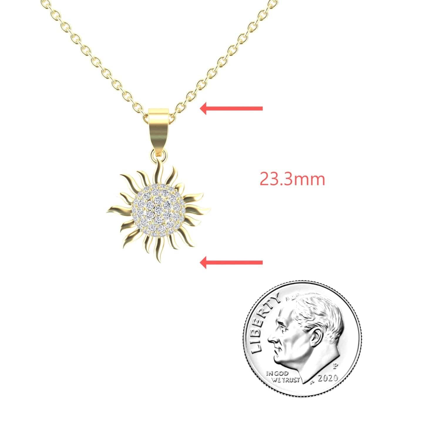 White Diamond Sunflower Necklace - Haley