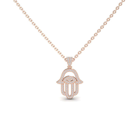White Diamond Hamsa Necklace - Irene