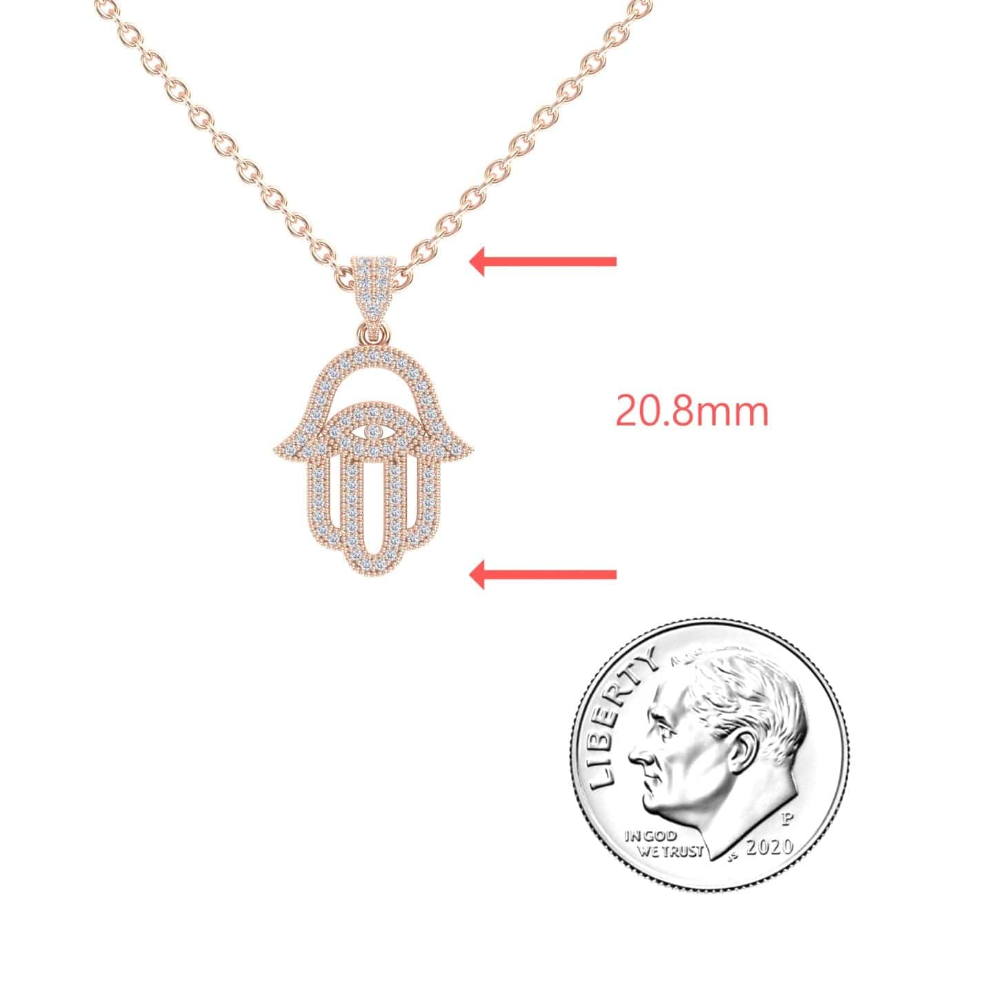 White Diamond Hamsa Necklace - Irene