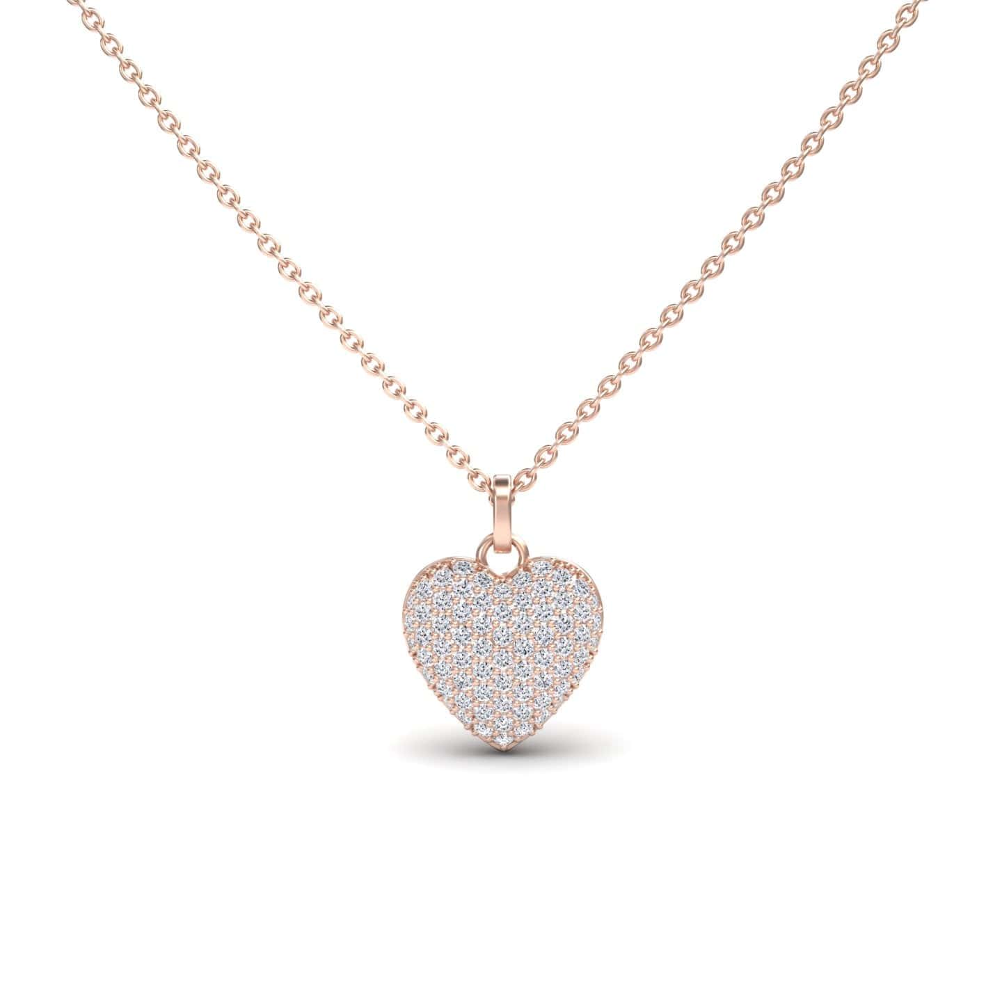 White Diamond Pave Heart Necklace - Janani