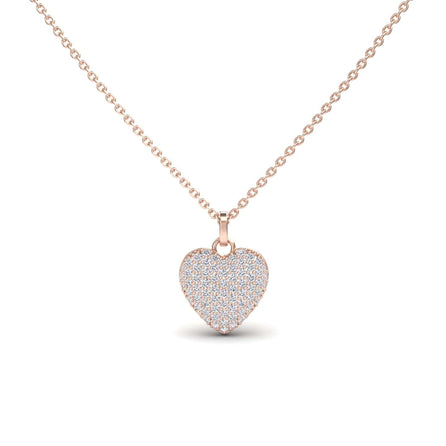 White Diamond Pave Heart Necklace - Janani