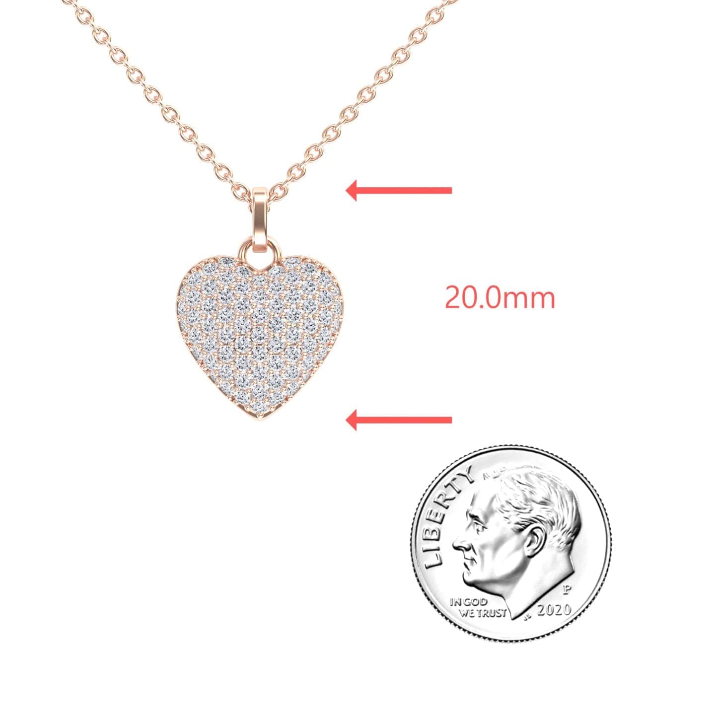 White Diamond Pave Heart Necklace - Janani