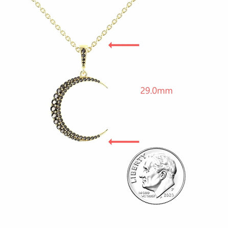 Black Diamond Crescent Moon Necklace - Karen