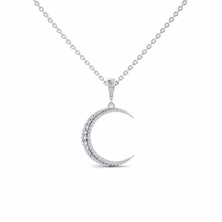 Diamond Crescent Moon Necklace - Karen