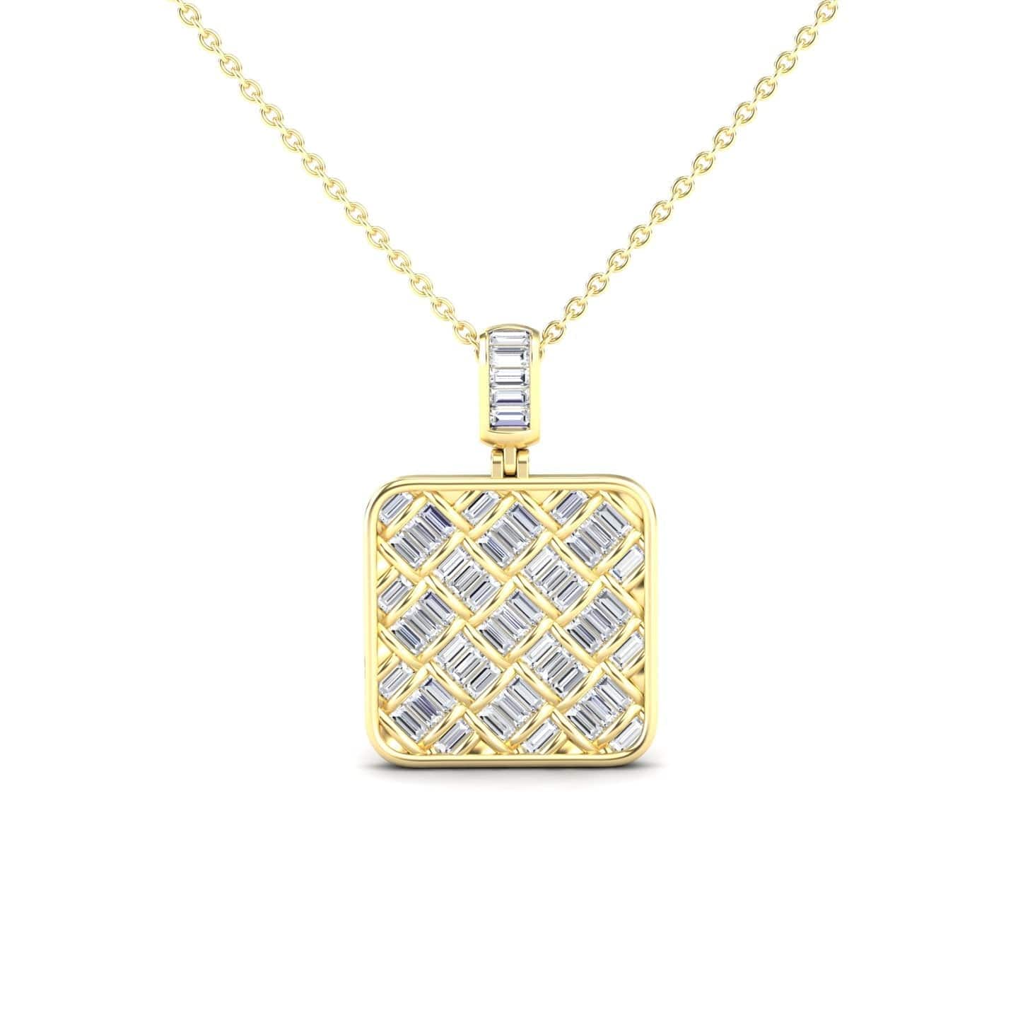 Lab Grown White Diamond Lattice Necklace - Liliana