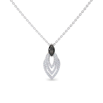 Black & White Diamond Layered Necklace - Salma