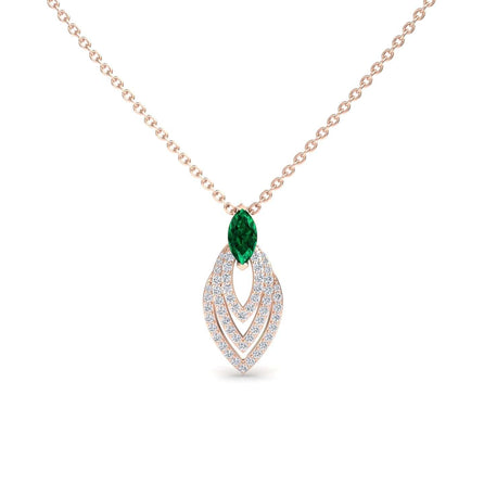 Emerald & Diamond Layered Necklace - Salma