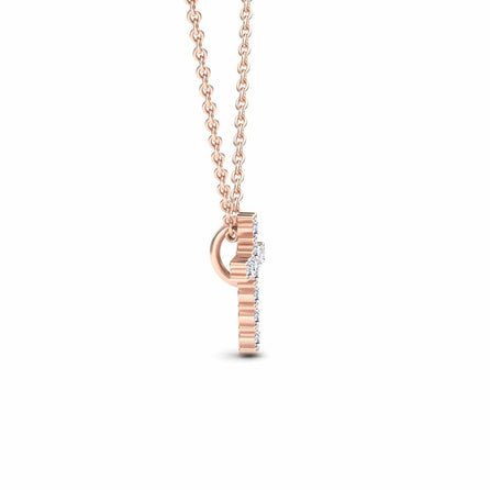 White Diamond Cross Classic Prong Set Necklace - Pranita