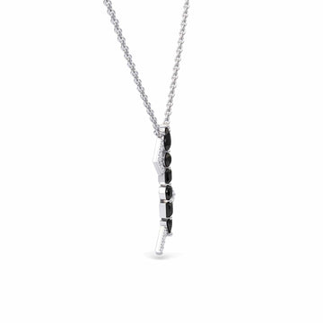 Black & White Diamond Lightning Bolt Necklace - Tanya