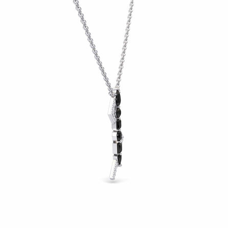 Black & White Diamond Lightning Bolt Necklace - Tanya