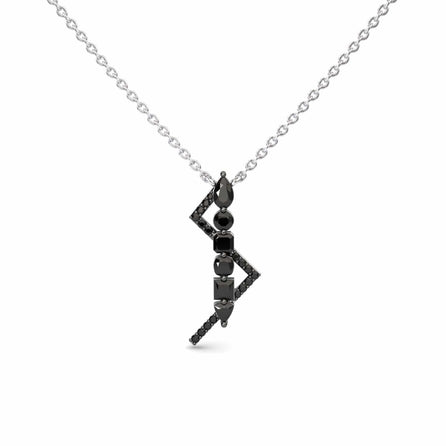 Black Diamond Lightning Bolt Necklace - Tanya