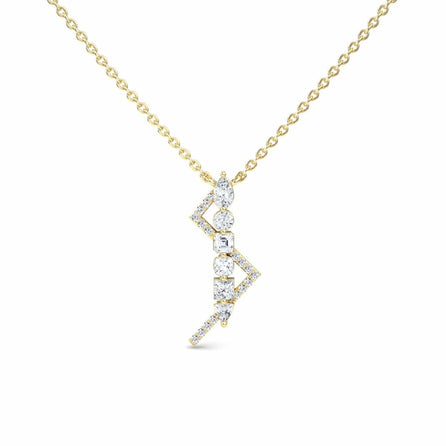 White Diamond Lightning Bolt Necklace - Tanya