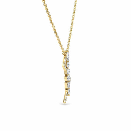 White Diamond Lightning Bolt Necklace - Tanya