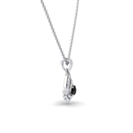 Black & White Diamond Swirl Necklace - Caoimhe
