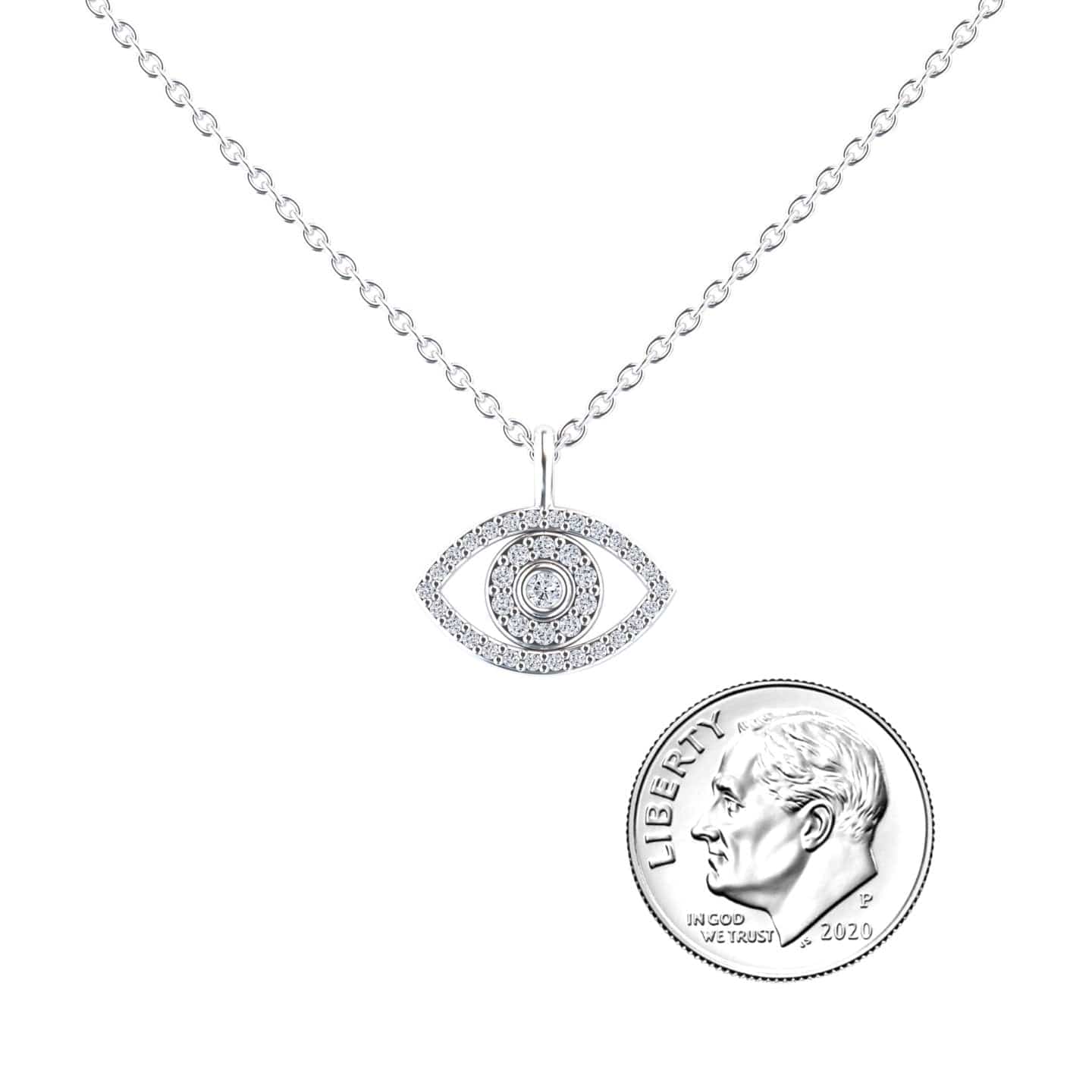 White Diamond Eye Necklace - Elise