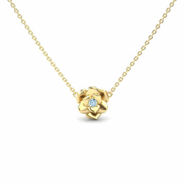 Aquamarine Bloom Floral Necklace - Guinevere