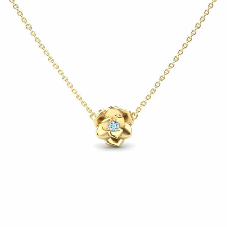 Aquamarine Bloom Floral Necklace - Guinevere