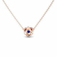 Blue Sapphire Bloom Floral Necklace - Guinevere