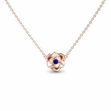 Blue Sapphire Bloom Floral Necklace - Guinevere