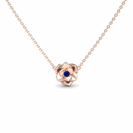 Blue Sapphire Bloom Floral Necklace - Guinevere