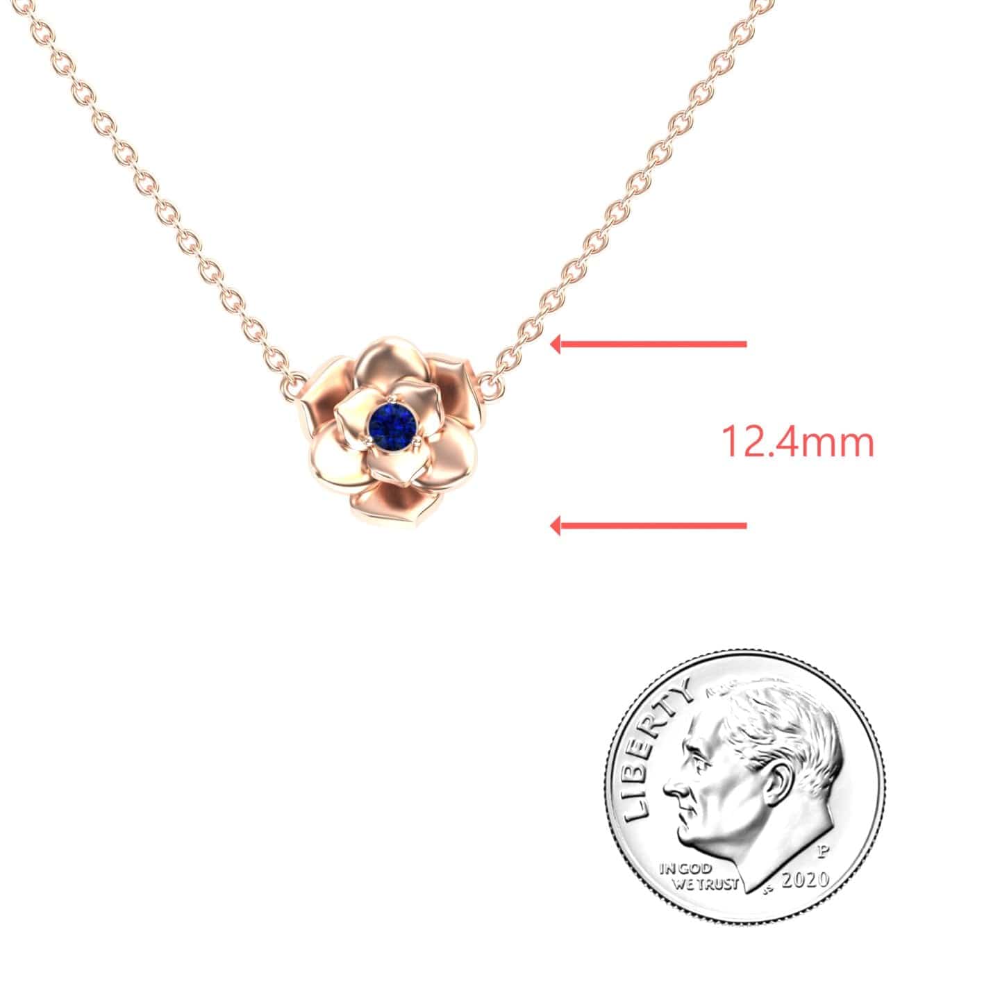 Blue Sapphire Bloom Floral Necklace - Guinevere