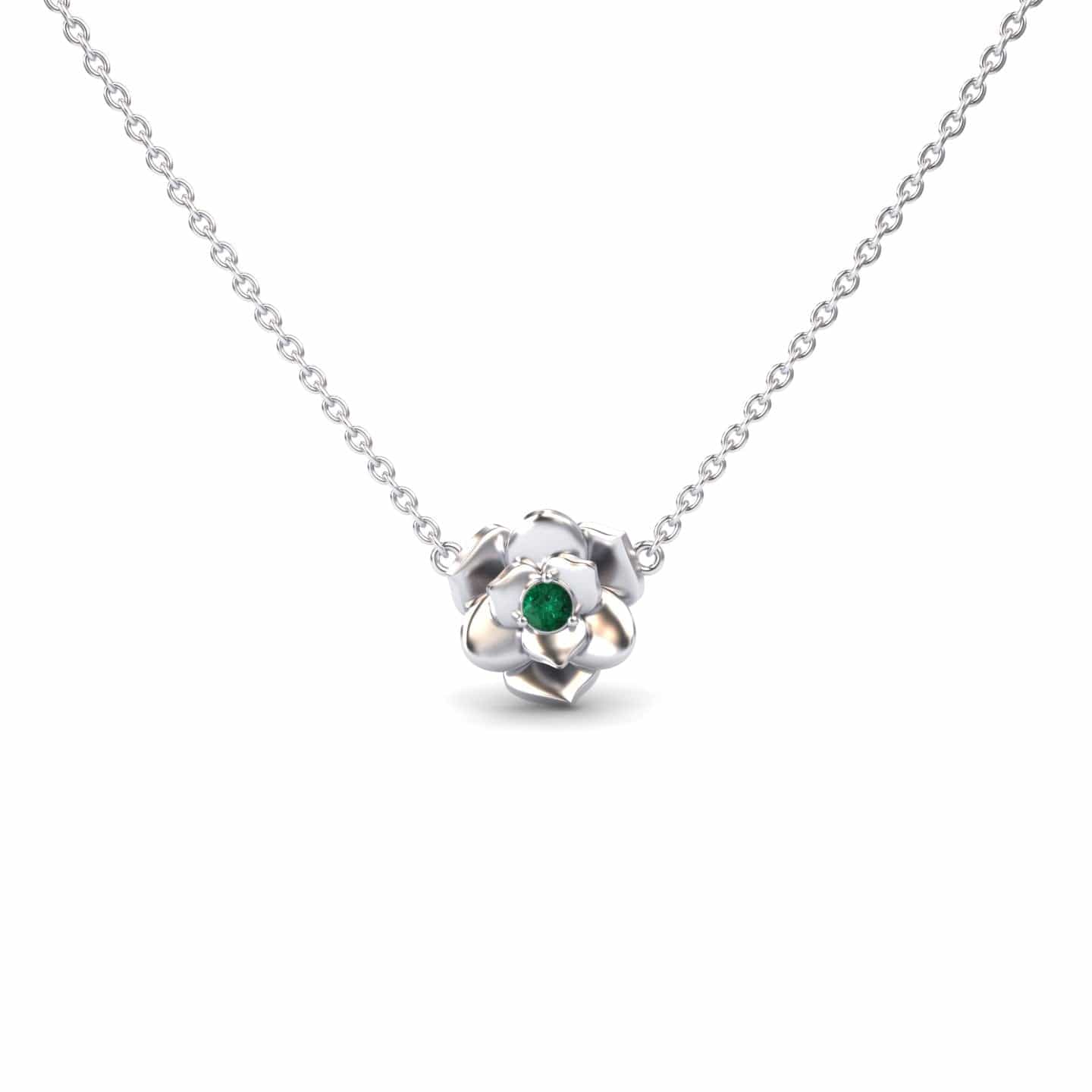 Emerald Bloom Floral Necklace - Guinevere