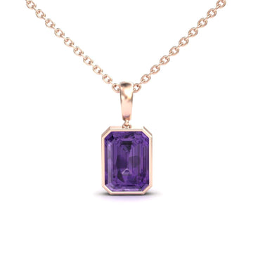 Amethyst Solitaire Necklace - Jovana