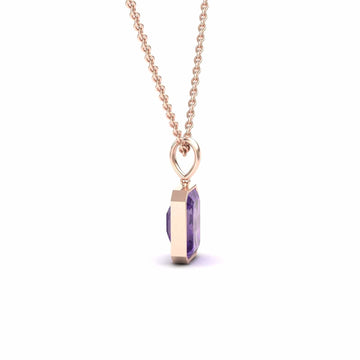 Amethyst Solitaire Necklace - Jovana