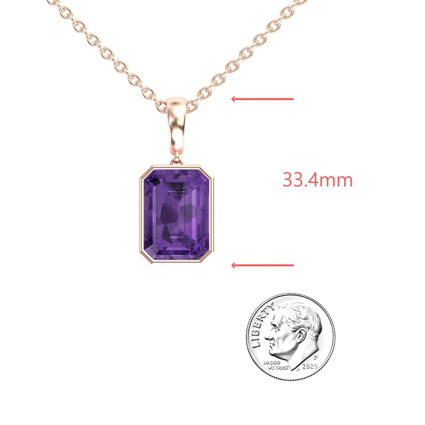 Amethyst Solitaire Necklace - Jovana
