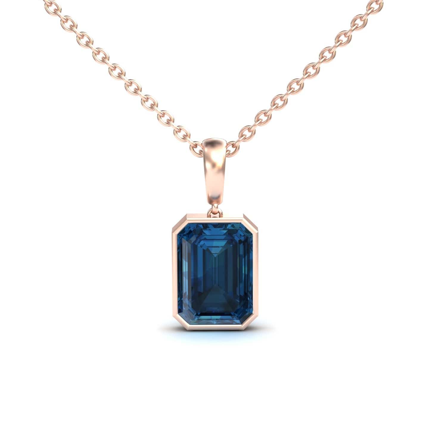 London Blue Topaz Solitaire Necklace - Jovana