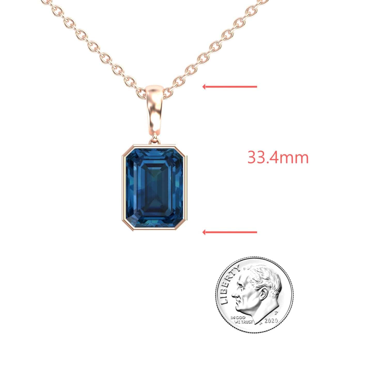 London Blue Topaz Solitaire Necklace - Jovana