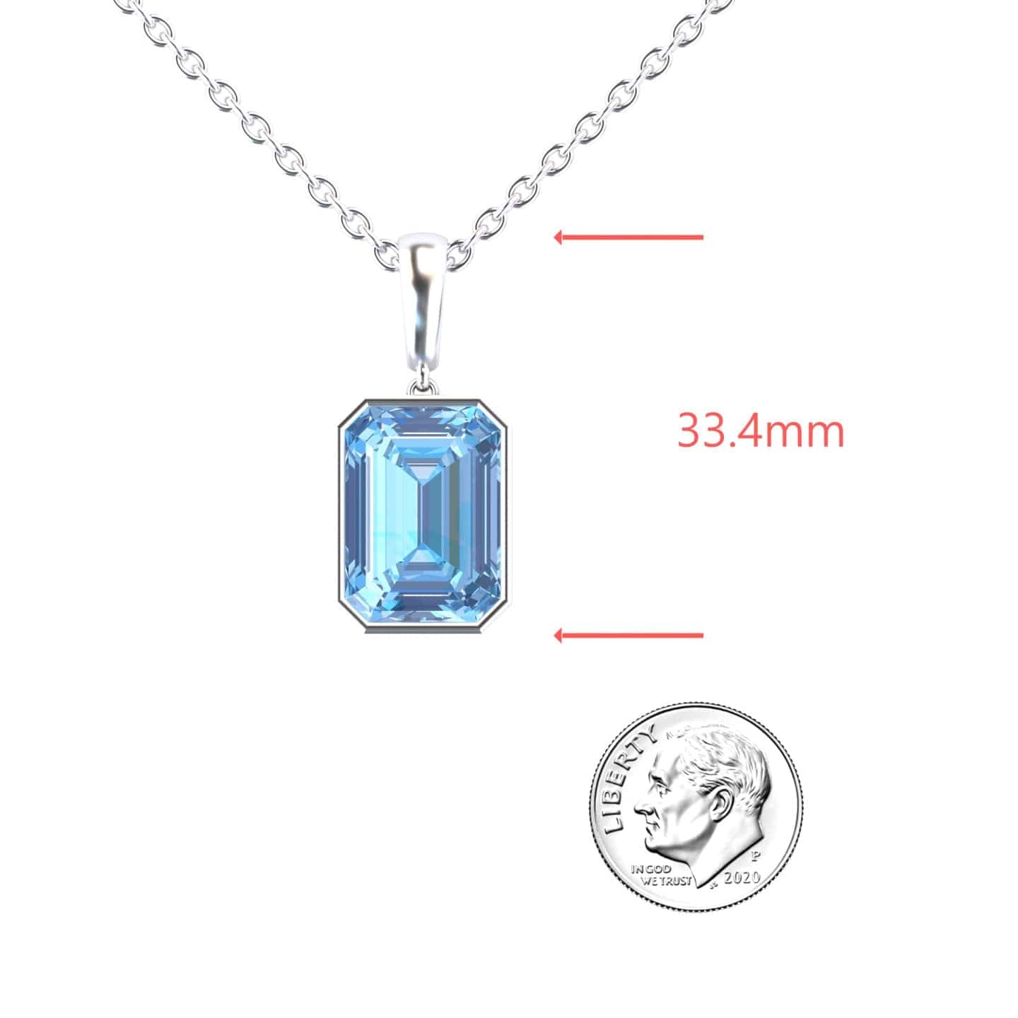 Swiss Blue Topaz Solitaire Necklace - Jovana
