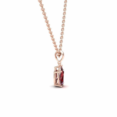 Lab Grown Ruby Four Prong Solitaire Necklace - Kirsten