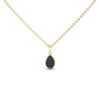 Black Diamond Teardrop Necklace - Isabela
