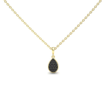 Black Diamond Teardrop Necklace - Isabela