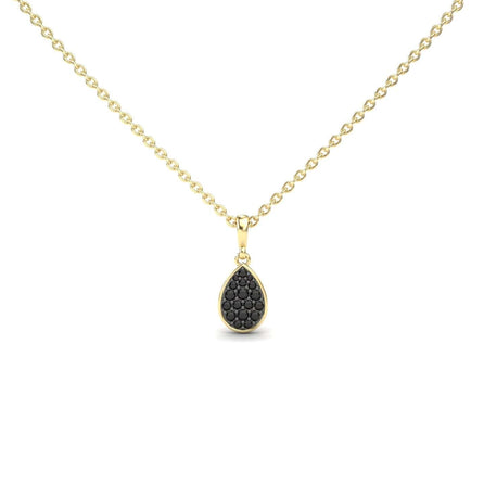 Black Diamond Teardrop Necklace - Isabela
