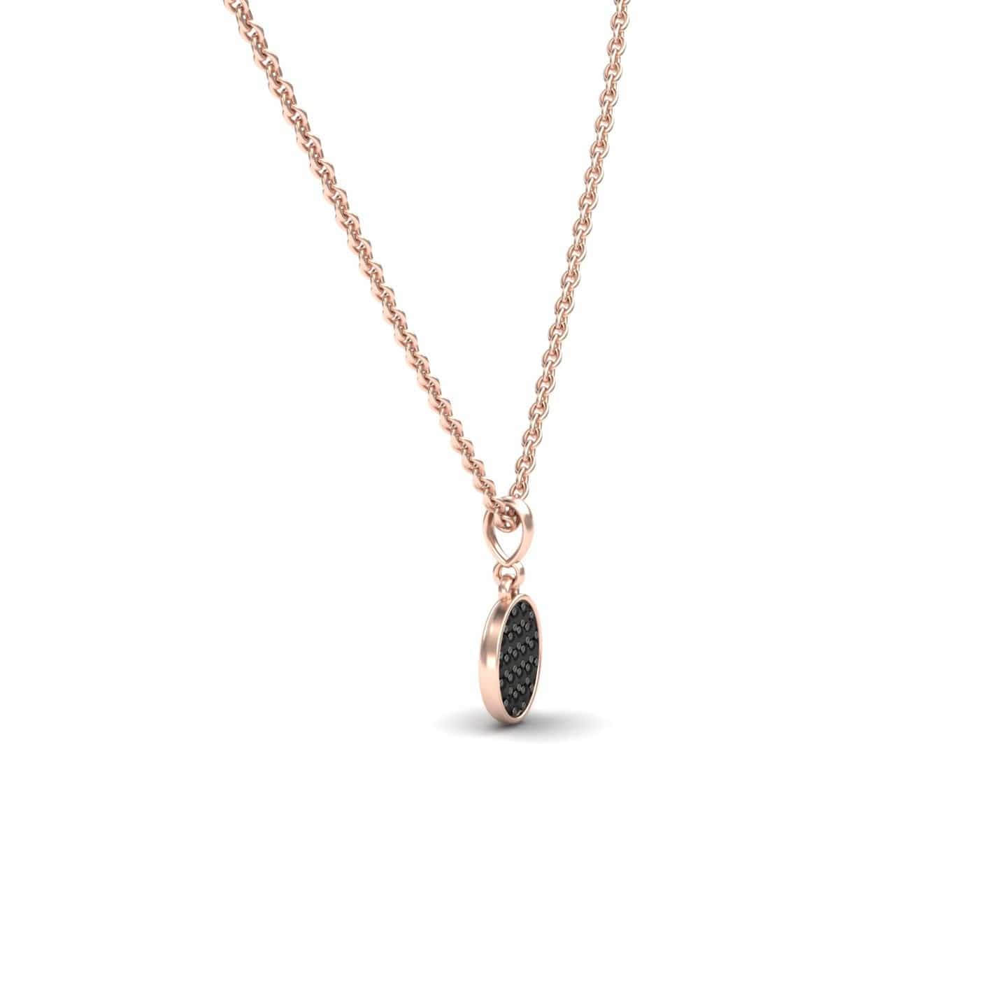 Black Diamond Pave Disc Necklace - Rucha
