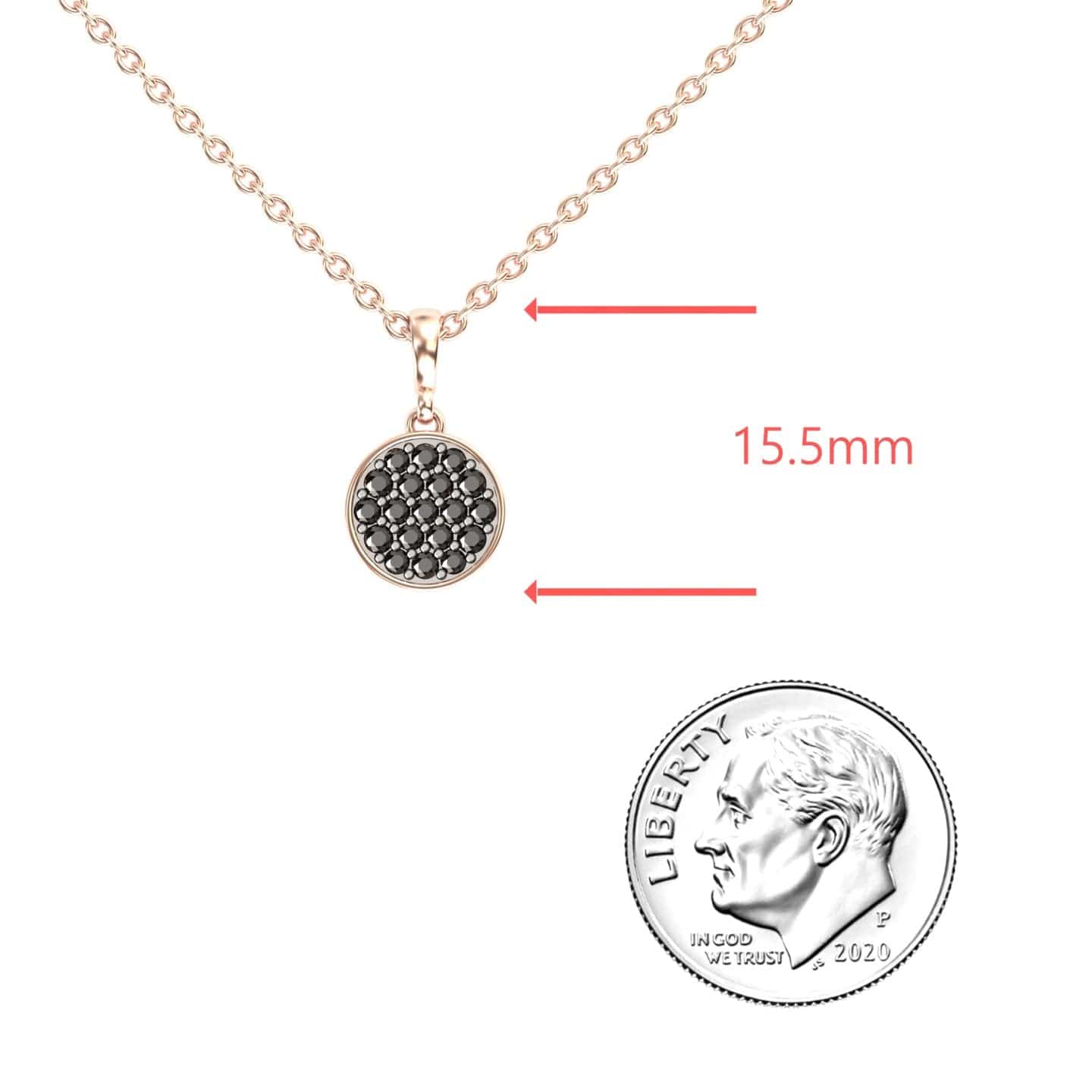 Black Diamond Pave Disc Necklace - Rucha