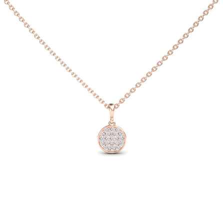 White Diamond Pave Disc Necklace - Rucha