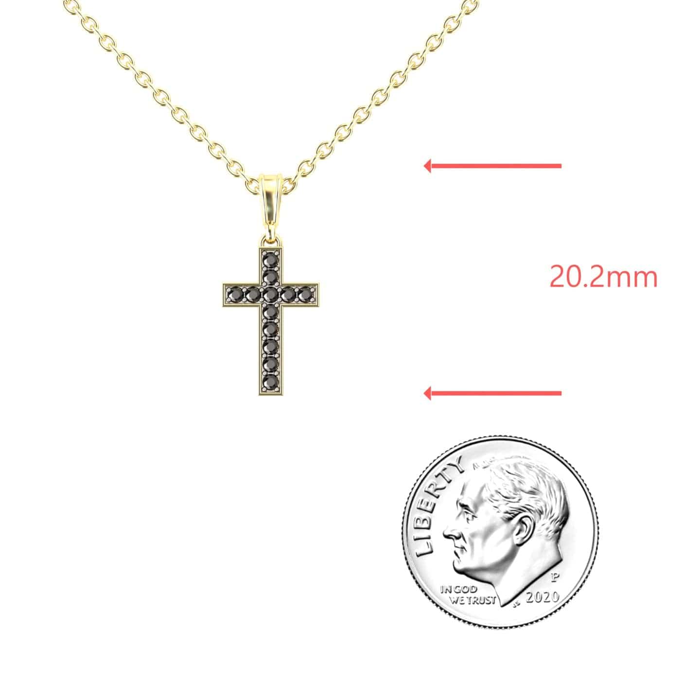 Black Diamond Channel-Set Cross Necklace - Dulce