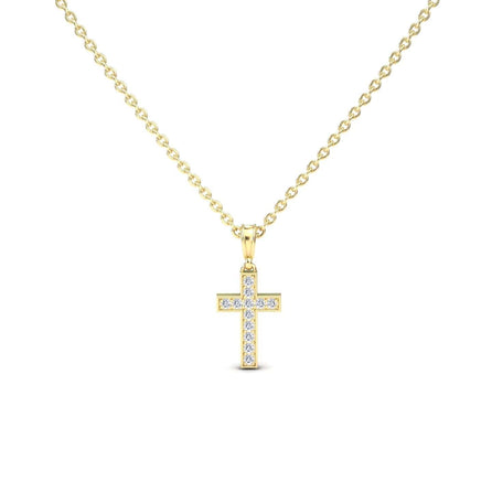White Diamond Channel-Set Cross Necklace - Dulce