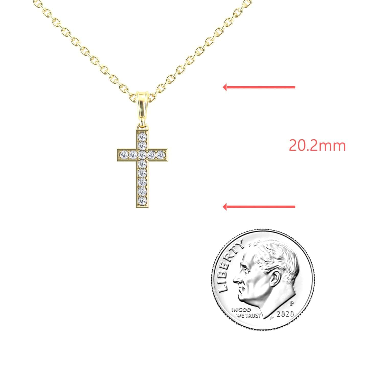 White Diamond Channel-Set Cross Necklace - Dulce