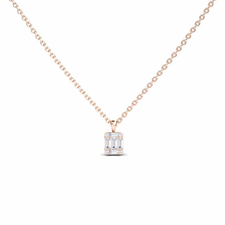 White Diamond Modern Cluster Necklace - Esther