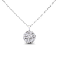 White Diamond Tree of Life Medallion Necklace - Jordyn