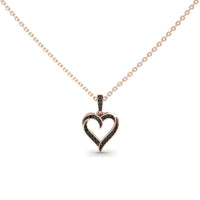 Black Diamond Open Heart Necklace - Rivka