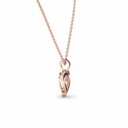 Black Diamond Open Heart Necklace - Rivka