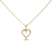 White Diamond Open Heart Necklace - Rivka