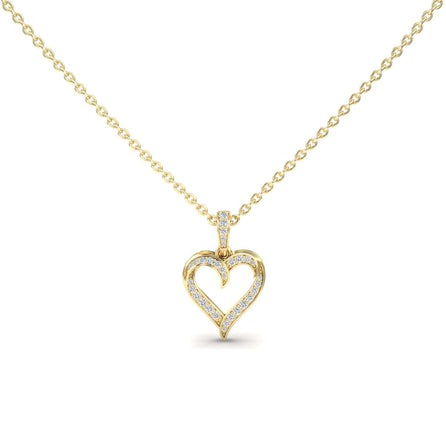 White Diamond Open Heart Necklace - Rivka