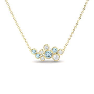 Aquamarine & Diamond Bubble Necklace - Harini