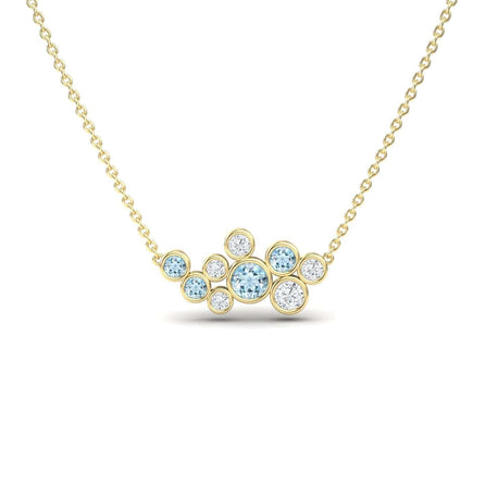 Aquamarine & Diamond Bubble Necklace - Harini